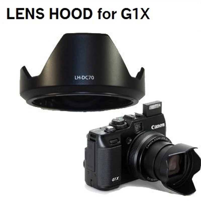 

JUST NOW LH-DC70 HARD PLASTIC Bayonet Lens Hood for CANON PowerShot G1X GX1 Cameras
