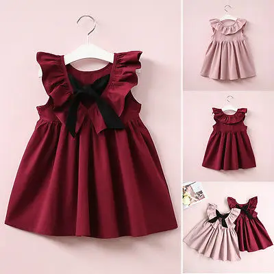 Детское платье с открытой спиной для девочек вечерние летние детские платья-пачки принцессы с цветочным рисунком и большим бантом