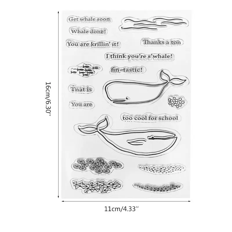 

1Pcs Reusable Durable Dolphin Silicone Clear Stamp Transparent Seals DIY Scrapbooking Album Art Craft Decor