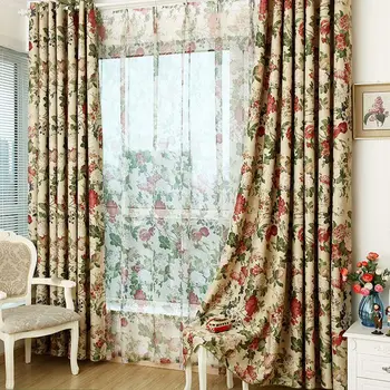 

Blackout Curtains Green Floral Tulle Curtains Fabric Windows Curtains for Living Room Drapes Blackout Curtains cortinas de sala
