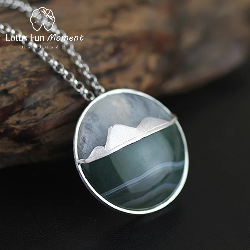 

Lotus Fun Moment Real 925 Sterling Silver Natural Fashion Jewelry Creative Mountain Design Pendant without Necklace for Women
