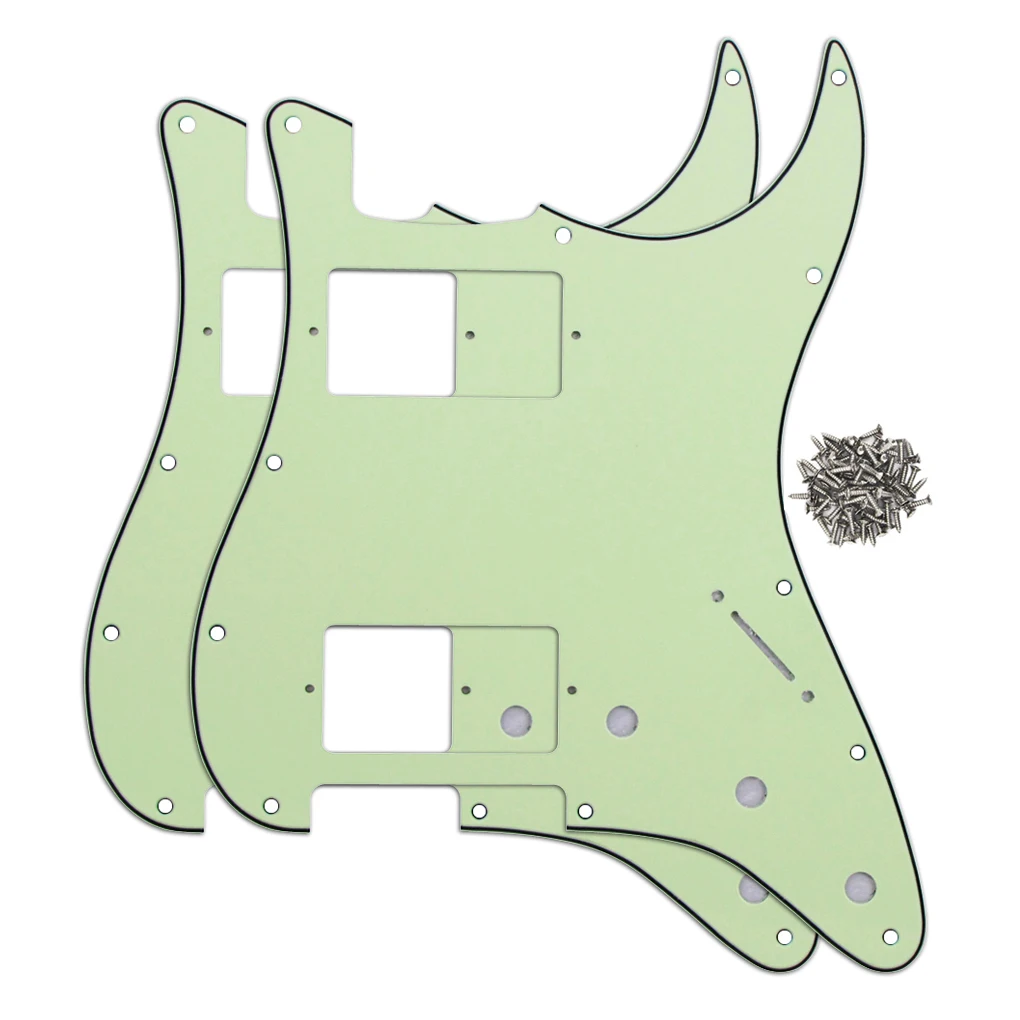 2PCS Mint Green Guitar Pickguards 11 Holes 3Ply Strat Guitar Pickguards