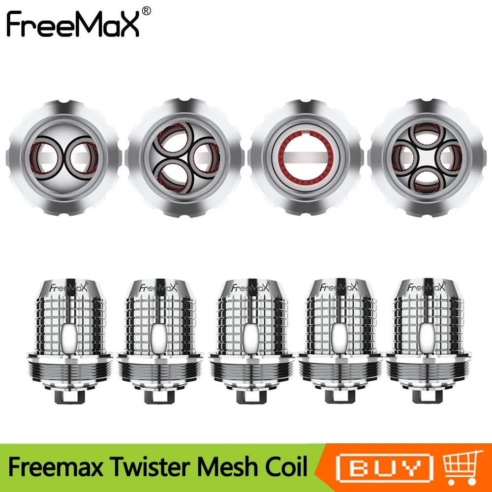 

5Pcs/Lot Original Freemax TWISTER Fireluke 2/Fireluke Mesh Coil X1/X2/X3 SS316 Replacement Core Head For Twister 80w Vape Kit