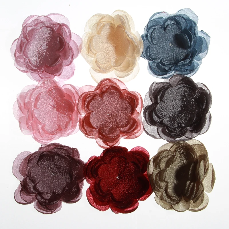 

200 шт 3 "7,6 см новые шифоновые оборки Роза Бутон искусственный цветок для свадебного украшения тканевые цветы для тканевой обуви приглашение