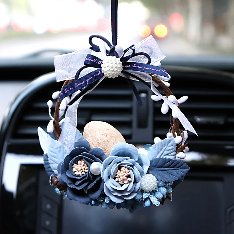 Beautiful Flower For Women Car Rearview Mirror Hanging Pendant 5 Style