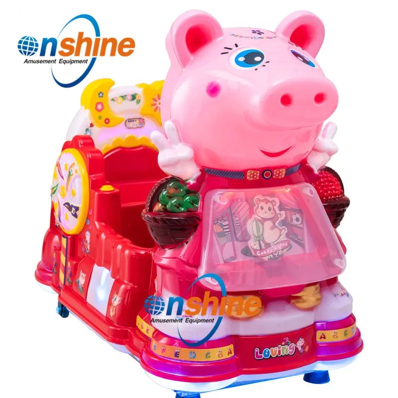 

Children Coin Operated Peppa Pig Kiddie Rides Swing Machine