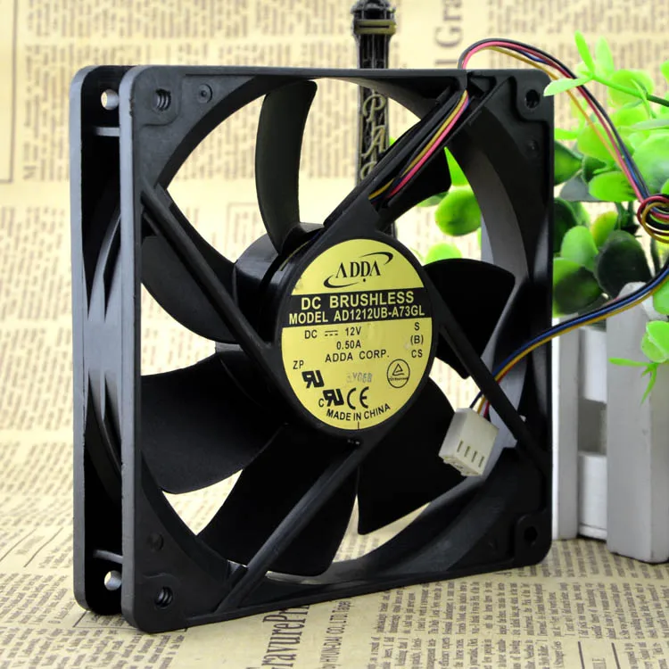 ADDA AD1212UB A73GL 12025 120*120*25 мм 12 см DC 12V 0.50A 4пр контроль температуры вентилятор