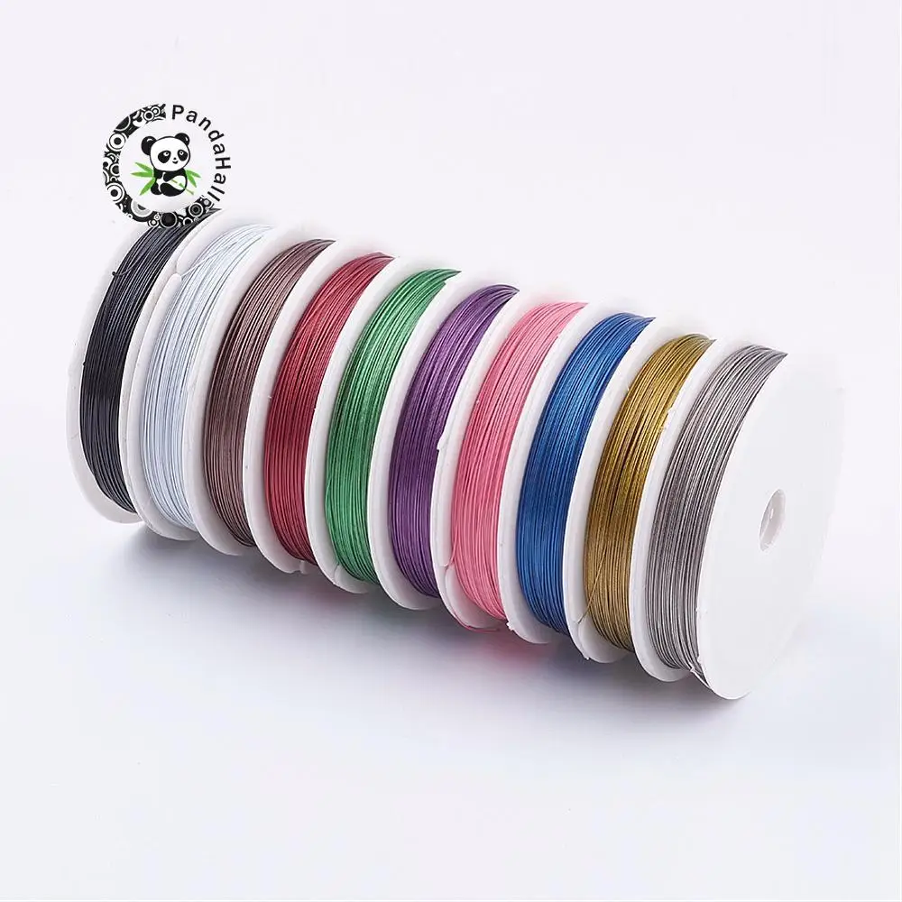 #Best 10Rolls 0.45mm about 50m roll Tiger Tail Wire for Jewelry Making DIY Accessories Material Spool Stainless Wire Mixed Color