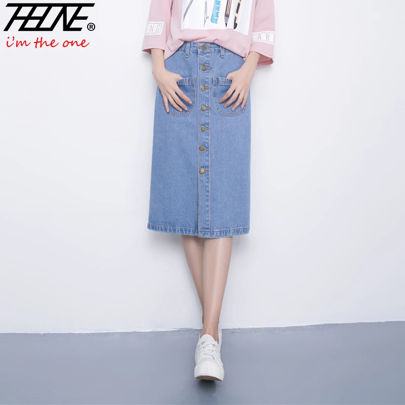 m and co denim skirts