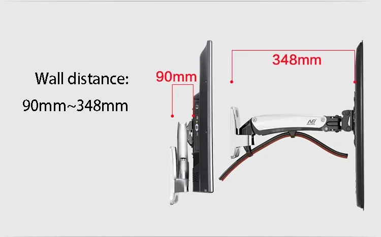 Светодио дный ЖК-дисплей ТВ настенное крепление 3"-40" NB F200 весна газа полный движения выдвижной вращения монитор держатель нагрузки Ёмкость 11~ 22lbs(5~ 10kgs