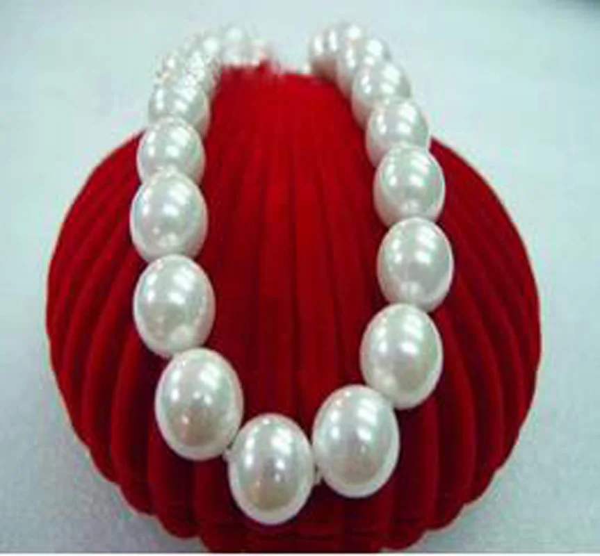 

BIG 10mm AAA south sea white shell pearl necklace 18