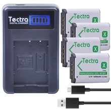 Tectra 4 x NP-BX1 NP BX1 NPBX1 Li-ion Camera Bateria + LCD USB Charger for Sony DSC-RX100 RX1 HDR-AS15 AS10 HX300 WX300