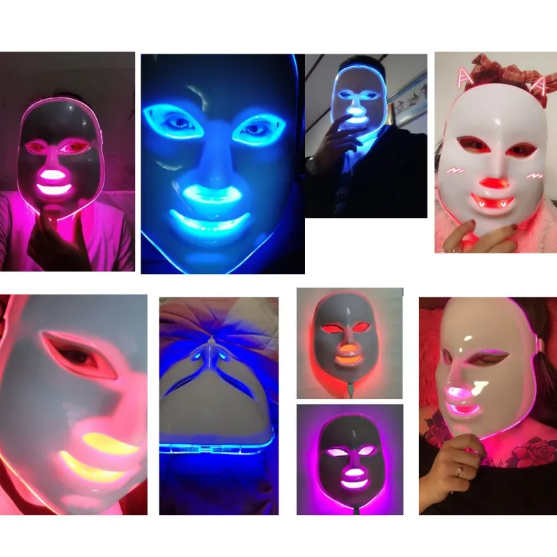  7 Colors LED Facial Mask Wrinkle Acne Removal Face Beauty Spa Beauty Therapy Photon Light Skin Care