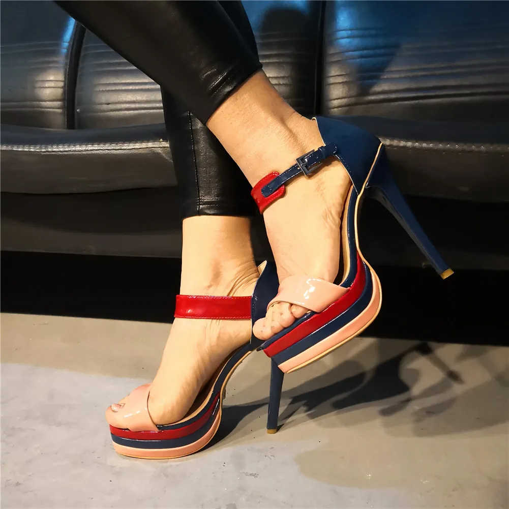 

SARAIRIS Brand New Plus Size 47 Sexy Party Women Shoes Quality Summer Wedding Thin High Heeled Shoes Woman Sandals