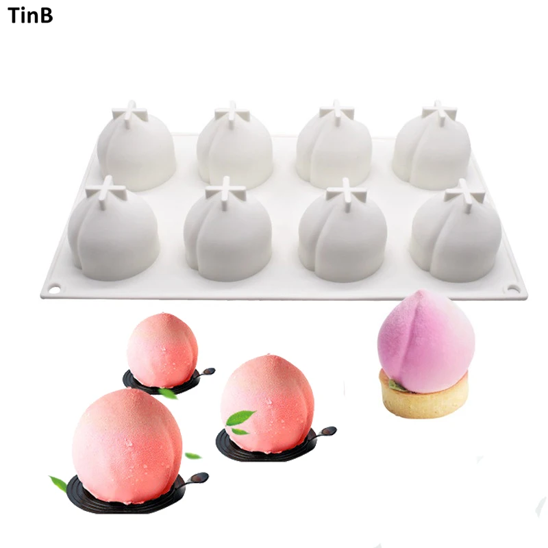 

6 Cavity Silicone Mould Cake Decorating Tools 3D Fruit Peach Shape Cake Mold Bakeware Silicone Form For Soap Mousse Pastry Tools