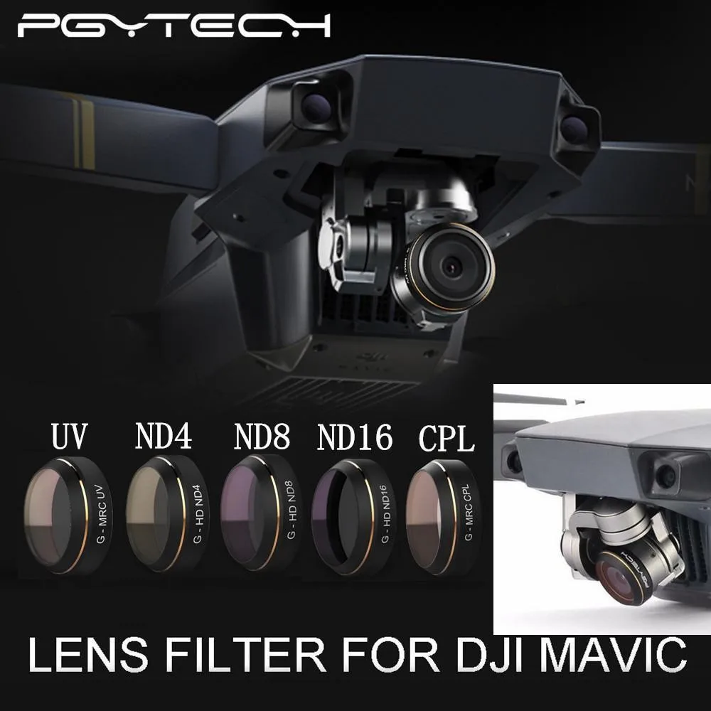 PGY G-UV ND4 ND8 ND16 CPL HD объектив Фильтры Набор для DJI MAVIC Pro Дрон Квадрокоптер запчасти