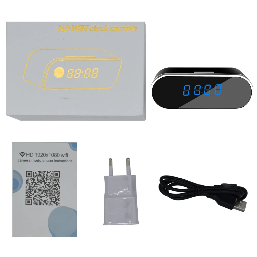 HD1080P мини-камера часы с поддержкой wifi и с камерой будильник времени P2P Обнаружение движения ночное видение удаленный монитор Беспроводной IP Micro Cam