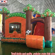 5x5 м лесная тематика надувной батут и горка комбо, зоо Надувное дерево комбинированный шезлонг для младенцев с горкой