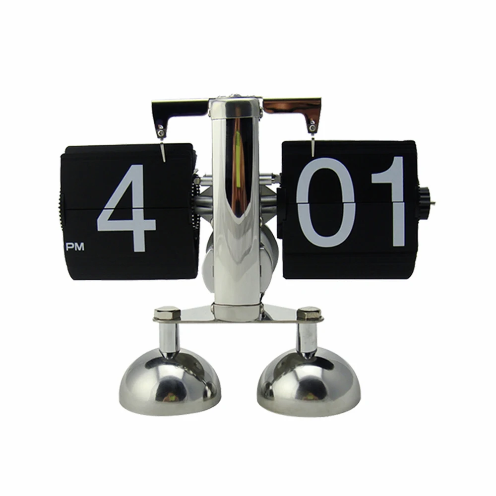 1 Piece 2 Color Creative Auto Flip Desk Clock For Art Home Office