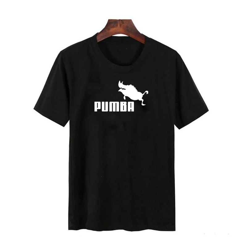 Новые летние футболки женские топы для девочек футболки pumba Slim Harajuku короткий рукав плюс размер - Цвет: 19bk021-black
