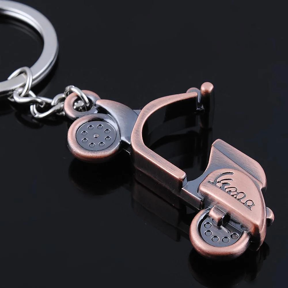 

1pc Bronze Scooter 3D Auto Car Charm Keyring Motorcycle Pedal Key Chain Chain Keyfob Key Holder