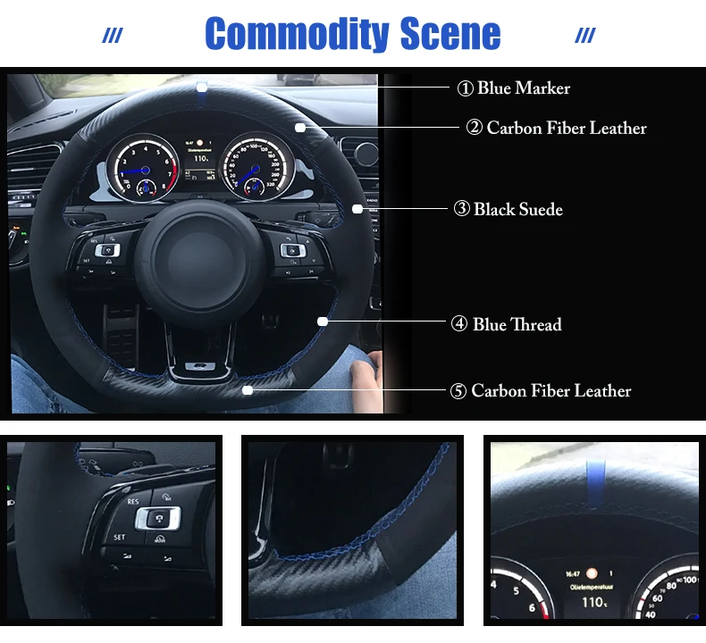 for VW MK7 steering wheel cover