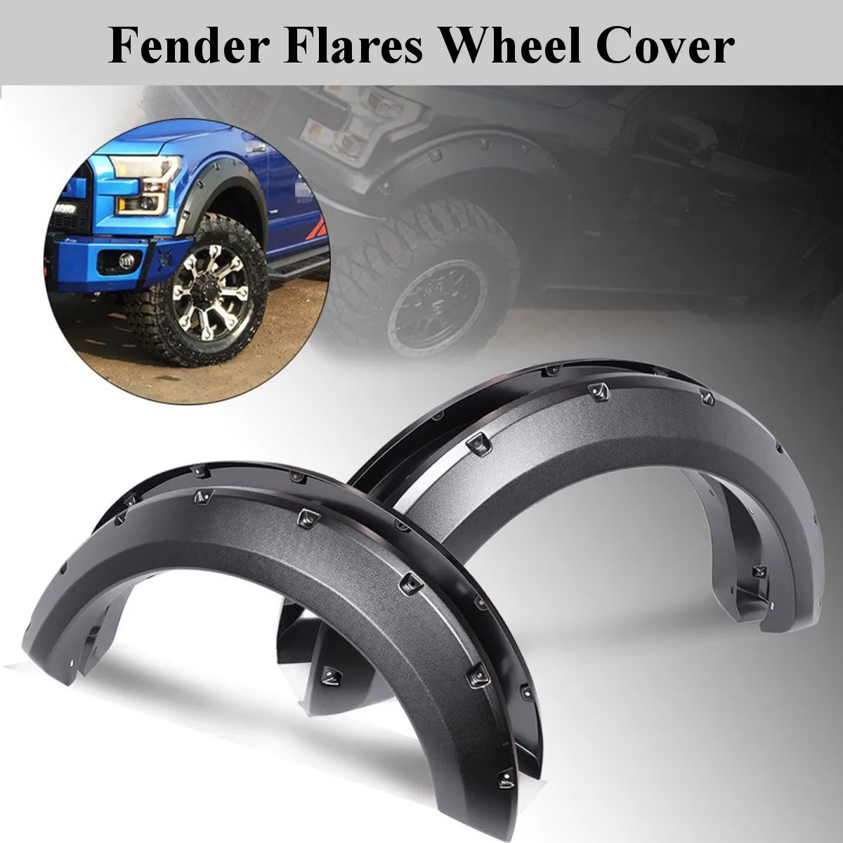 

4pcs Car Fender Flares Mud Flaps Mudguards Splash Guards Wheel Arch Eyebrow Lips Cover Mudflaps For Ford F150 2004-2008