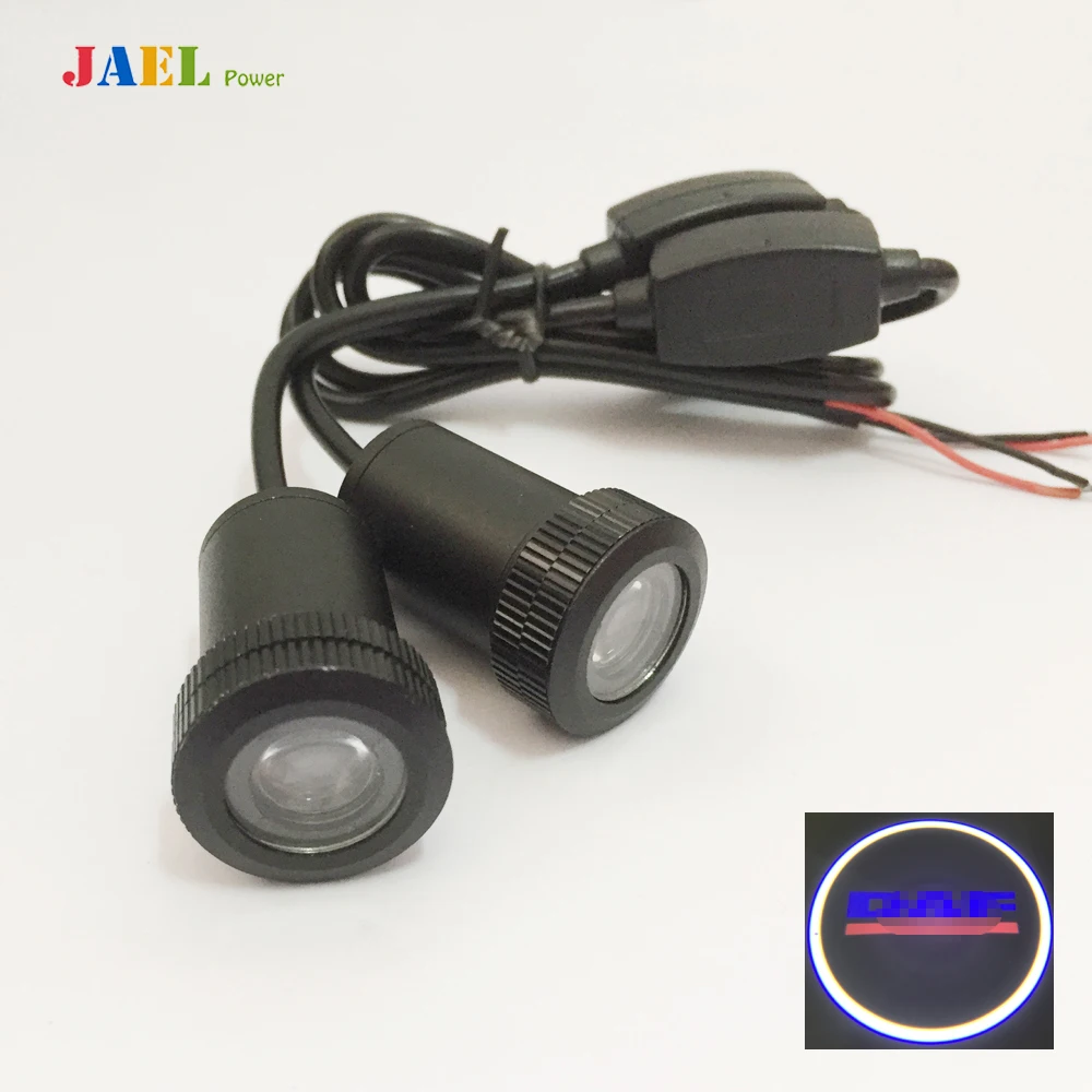 2 قطع LED باب السيارة مرحبا ضوء حالة ل DAF Led مصباح شعار مجاملة led سيارة جهاز عرض ليزر شعار شبح ظل ضوء