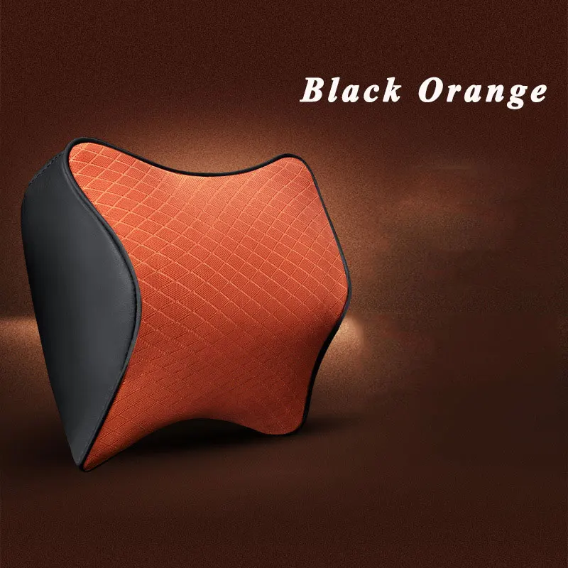 Память хлопок автомобильное сиденье подушка-массажер шейный поясничная Подушка поддержка для Ford автомобиль Volkswagen Kia Opel Mercedes Benz автомобильный Стайлинг - Цвет: Black Orange