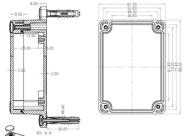 szomk waterproof plastic enclosure for electronics plastic case small instrument housing junction box customizable equipment enclosure IP68 waterpr housing  (18)