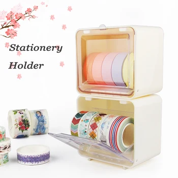 

TMP-J Japanese Stationery Holder Masking Tape Washi Tape Storage Organizer Box DIY Tools Desktop Holder School Office Supplies
