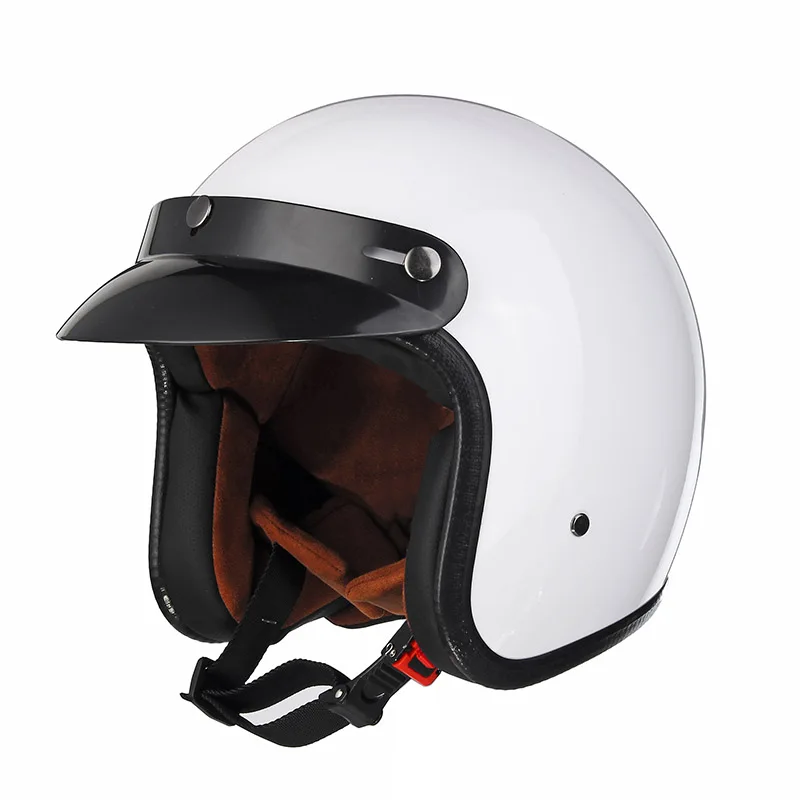 1Pcs Motorcycle Helmet White Black Modern style Motor Helmet 3/4 Open