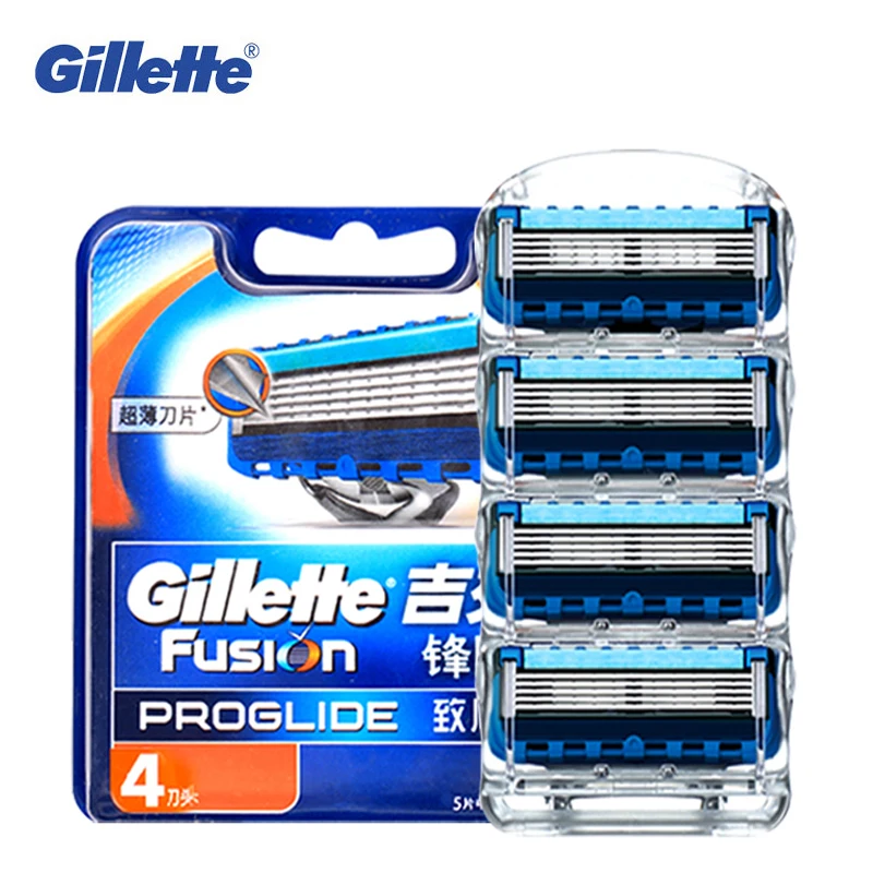 4 Pcs Gillette Sharp Shaving Razor Blade Safety Fusion Proglide Flexball Men'S Face Beard Shaver Cassette Blades Manual Shave