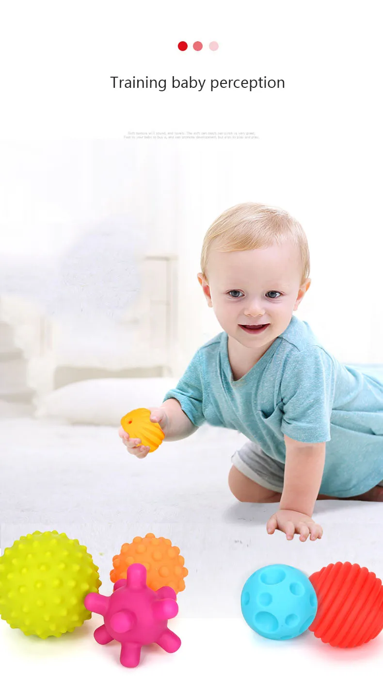 Осязаемые игрушки для младенцев и маленьких детей учатся лазать и тренировать конечности Мягкие Резиновые Шарики