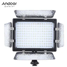 Andoer W160 panneau de lampe de photographie vidéo 6000K 160 led pour Canon Nikon Olympus Fujifilm DSLR appareil photo DV caméscope