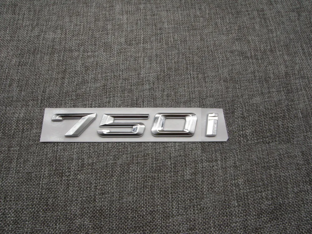 Хром блестящий серебряный ABS числа буквы слово автомобиля эмблема значка на багажник письмо наклейка Наклейка для BMW 7 серии 750i