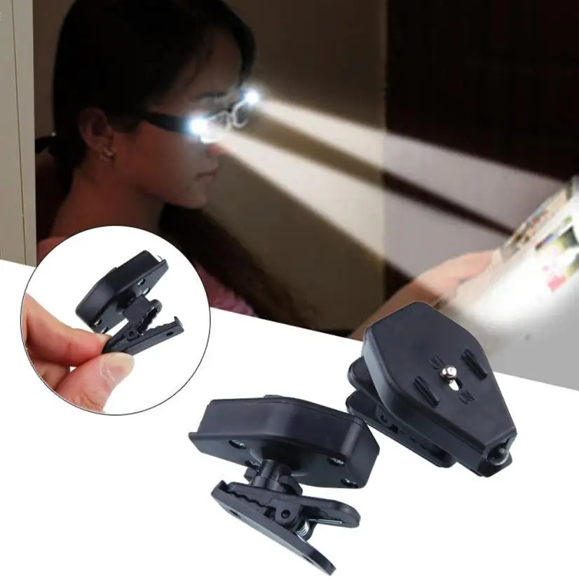 

2PC Portable Clip On Eye Glasses Light Magnifier Reading LED Magnifying Glass 3.23