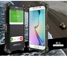 For Samsung Galaxy S6/S6 edge case waterproof case Love Mei Shockproof Rugged Tempered Gorilla Glass Waist Metal Aluminum Case