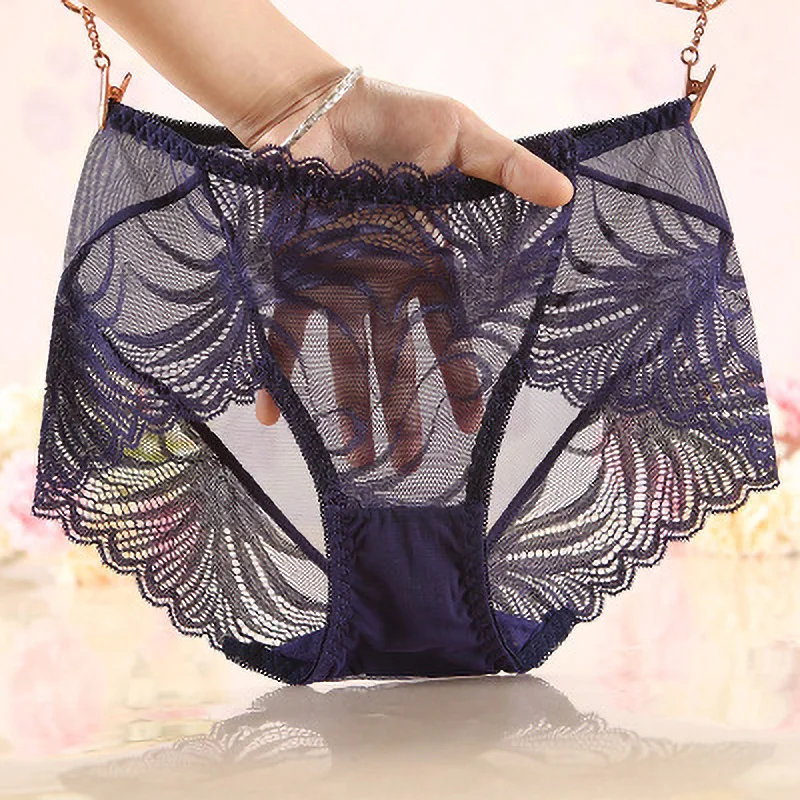 

Soild Colors Women Underwear Mid-Rise Fully Transparent Panties Women L XL XXXL Sexy Waist Panties for Women Panties