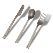 Portable 3 pcs Titanium Cutlery Knife Fork Spoon Camping Picnic Lightweight 49g Cookware Kit Portable 3 pcs Titanium Cutlery Knife Fork Spoon Camping Picnic Lightweight 49g Cookware Kit