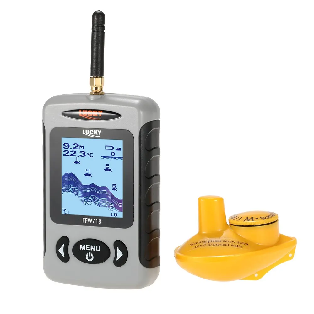 محظوظ FFW718 اللاسلكية صياد السمك ل الصيد سونار إنذار Fishfinder 45 M/135FT عمق نهر محول الاستشعار عمق سونار # b4