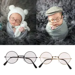 Новорожденных для маленьких девочек мальчиков плоские очки Подставки для фотографий джентльмен студия стрелять