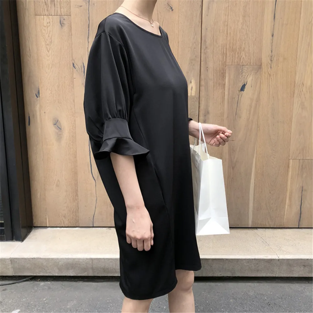 High quality Cocoon Style Straight Dress For women Butterfly Sleeve Wide Chest Dresses Vestidos de fiesta O-neck Loose Dress (23)