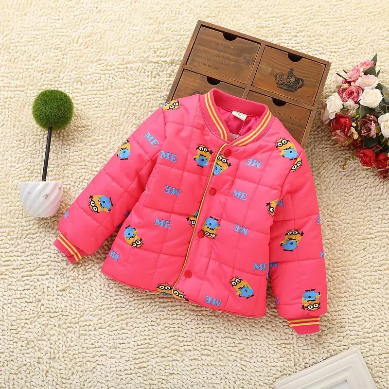Autumn Winter Baby Girls Boys Clothes Infants kids Cotton despicable me Minions Pattern Jacket Coats Outerwear