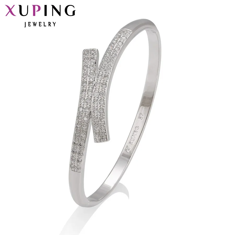 

Xuping Fashion Bangle New Arrival Charm Design Rhodium Color Plated Jewelry for Girls High Quality Thanksgiving Gift 51298