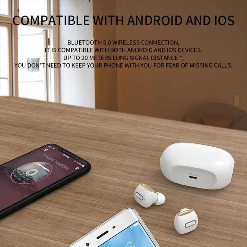TWS Bluetooth 5,0 Наушники гарнитуры наушники мини Близнецы стерео микрофон Беспроводные наушники с зарядным устройством