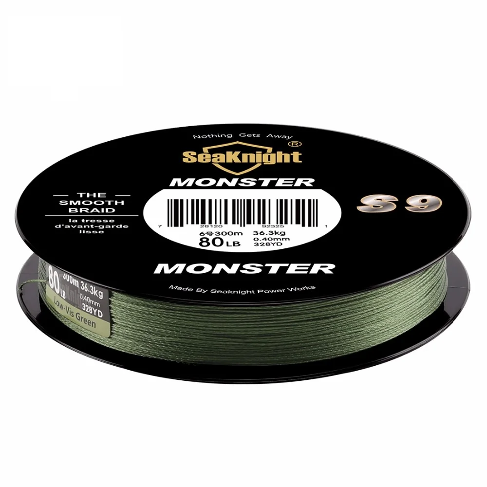 SeaKnight Monster S9 300 м плетеные рыболовные лески S спиральные Braide Tech. 9 нитей