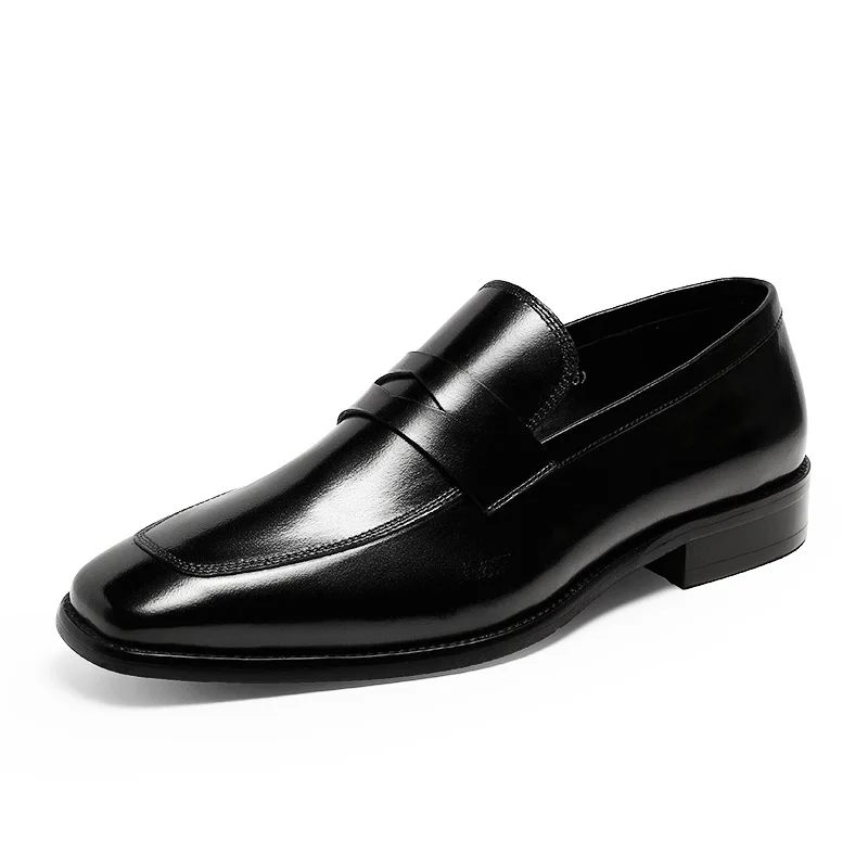 

GOXPACER Shoes Men Business Flats Square Toe Genuine Leather Single Shoes Cow Leather Lacing Flat Heel New 2018 Free Shipping