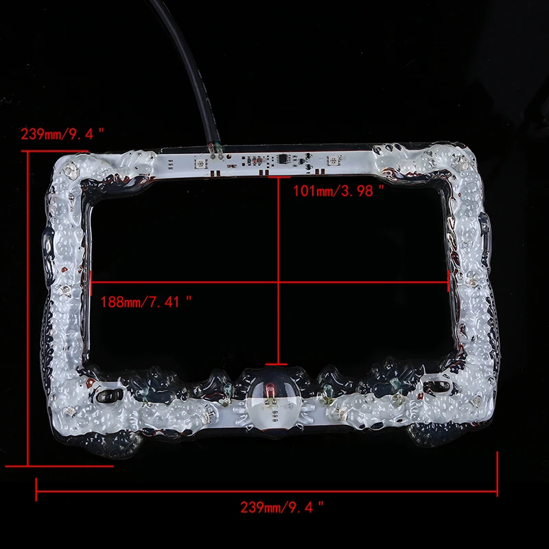 Универсальный светодиодный держатель для мотоцикла, рамка для номерного знака, прозрачный мягкий гелевый держатель Portatarga Moto, светильник для мотокросса, для номерного знака, для улицы