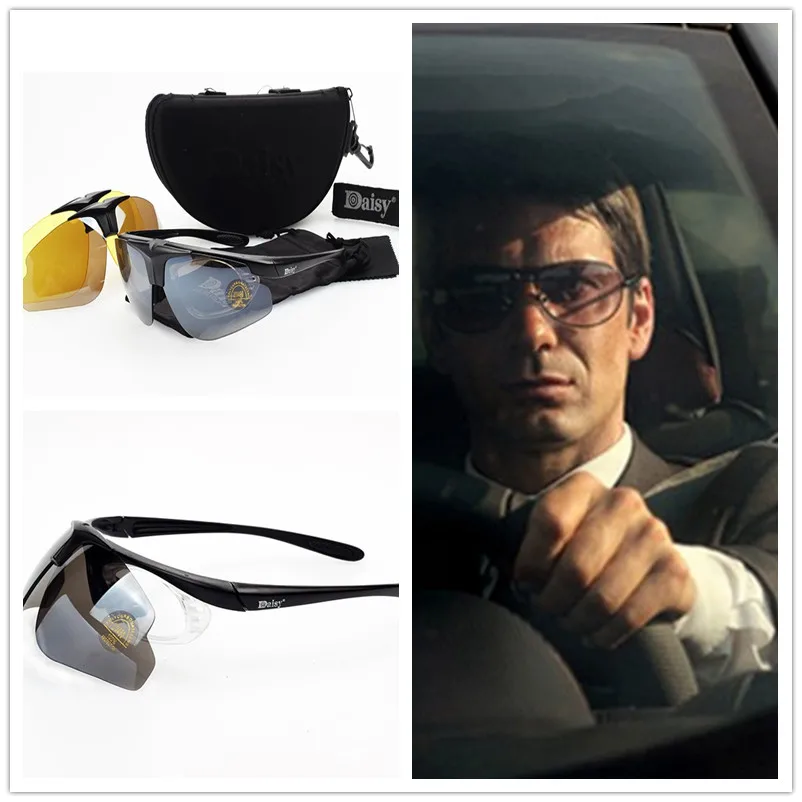 

Daisy C1 Tactical Motorcycle Cycling Sunglasses Men Bicycle Riding Outdoor Sport Goggles 3 Lenses Gafas Fishing Hiking Eyewear
